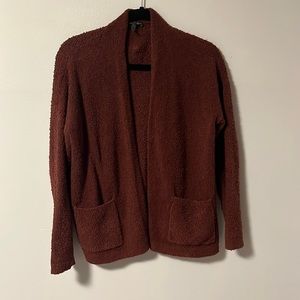 Eileen Fisher open front boucle cardigan